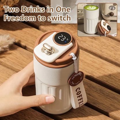 Smart Stainless Steel Thermos Bottle with Digital Temperature Display for Coffee and Water