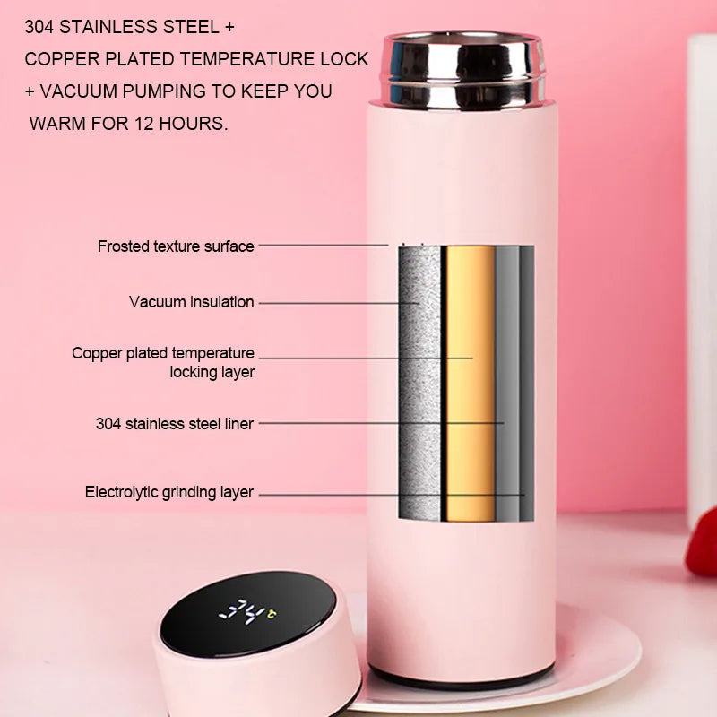 Smart Thermal Bottle Stainless Steel Thermos Water Bottle for Children Vacuum Flasks Keeps Cold Insulation Cup Tea Fruit Cup