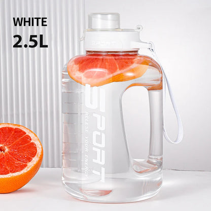 Large-Capacity Water Bottle Straw Pot Belly Cup Sports Water Bottle Ton Ton Bucket Students Portable Plastic Cup 1.2L/1.7L/2.5L