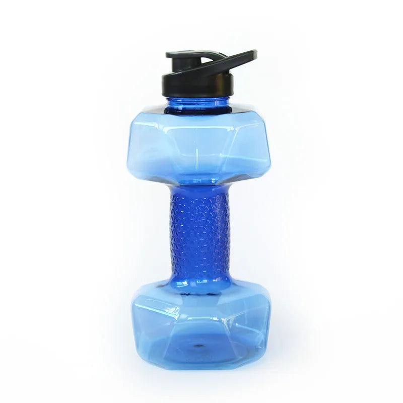 1Pc 1500Ml High Capacity Plastic Dumbbell Shaped Portable Water Bottle Creative Fitness Dumbbells Sport Bottle