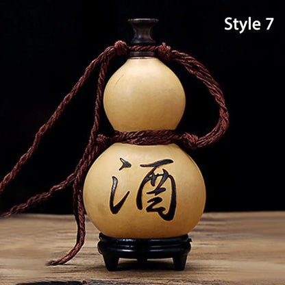 New Chinese Retro Gourd Water Bottle 500ML Durable Wine Bottle Large Capacity Creative Cycling Kettle Outdoor Fitness