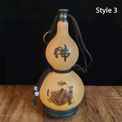 New Chinese Retro Gourd Water Bottle 500ML Durable Wine Bottle Large Capacity Creative Cycling Kettle Outdoor Fitness